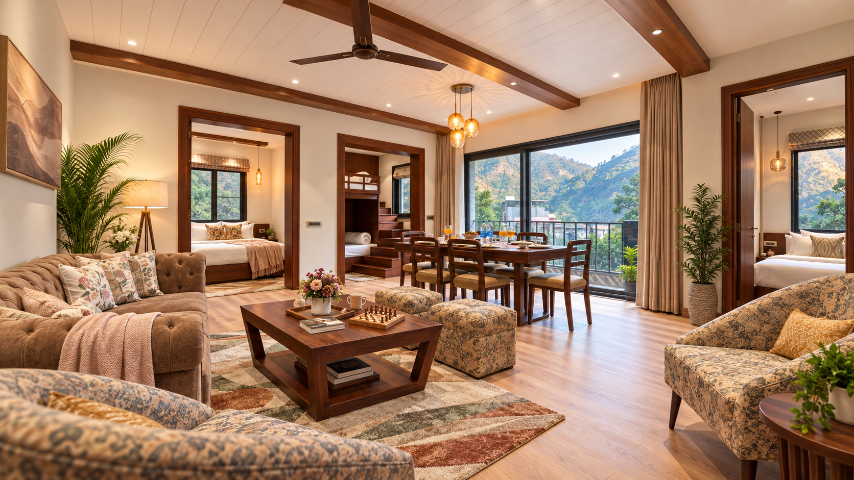 The Winter Lodge at Song Vista Retreat | 2BR, Lounge & Kids’ Bunks, Apartment in Dehradun, Uttarakhand